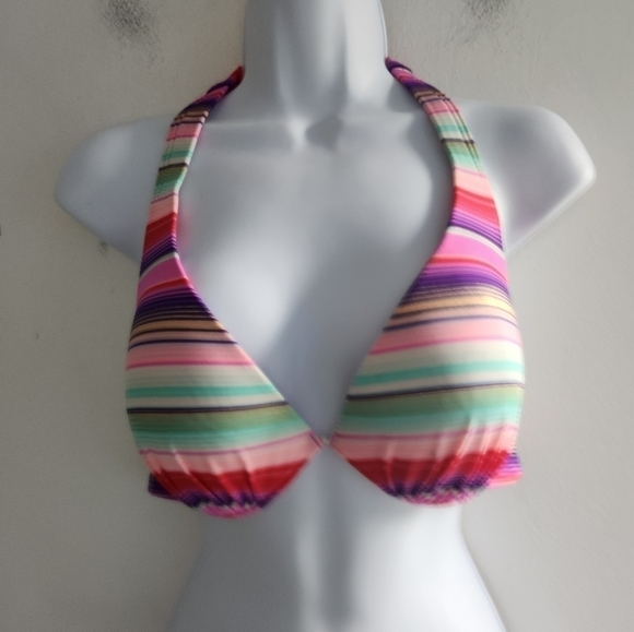 Victoria Secret Blue, Pink, Red, Gold 2 Piece Bathing Suit size 34D/XS - Picture 4 of 9